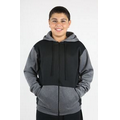 Contrast Color Hooded Zipper Sweatshirt